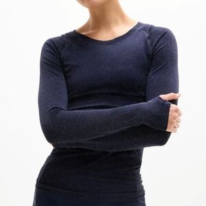 Athleta Momentum Seamless Top Sparkle Dark Blue Medium